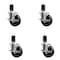 Service Caster 4'' Phenolic Swivel 1-5/8'' Expanding Stem Caster Set with Brake, 4PK SCC-EX20S414-PHR-TLB-158-4 - alternate 1